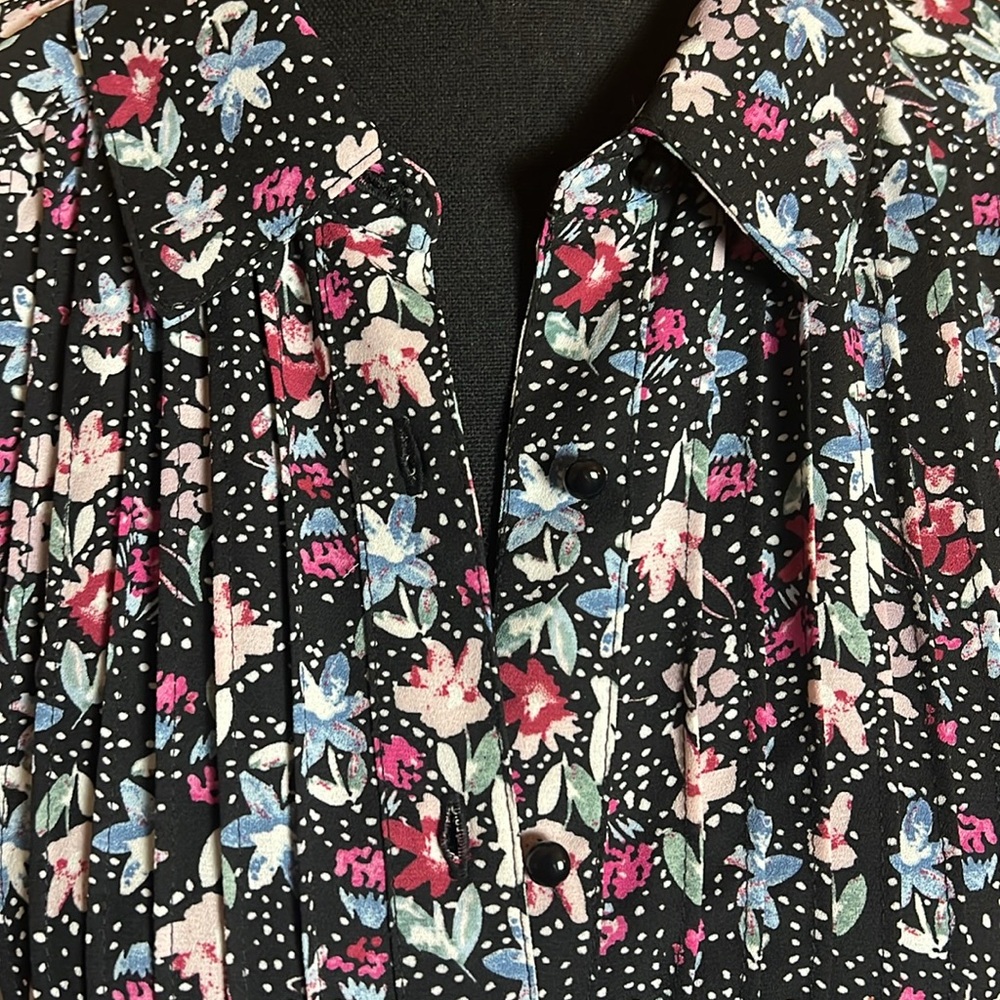 NANETTE NANETTE LAPORE  Floral Pleated Pintuck Shirt Dress - Picture 8 of 10
